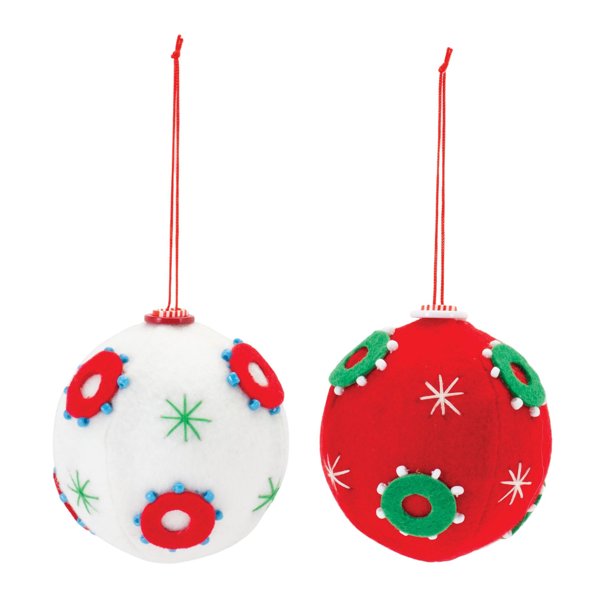 Whimsical Fabric Ball Ornament Set